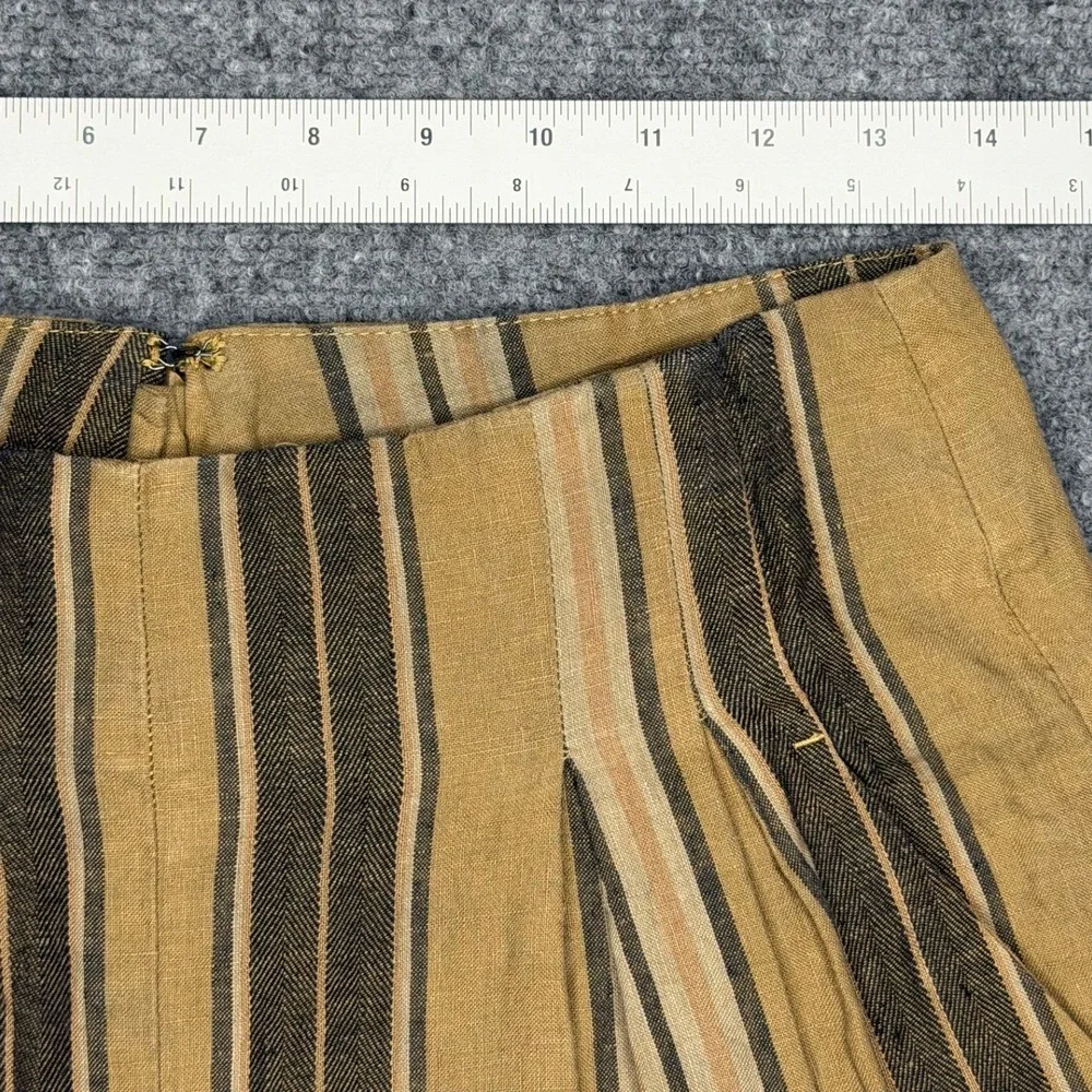 Banana Republic 2 Piece Linen Set Striped Crop Top S Wide Leg Pants 4